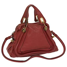 Chloé-Chloe Paraty Hand Bag Leather Red Auth 67266-Red
