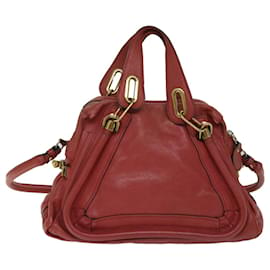 Chloé-Chloe Paraty Hand Bag Leather Red Auth 67266-Red