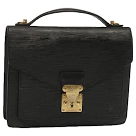 Louis Vuitton-Louis Vuitton Epi Monceau 28 Bolsa de mão preta M52122 Autenticação de LV 68228-Preto
