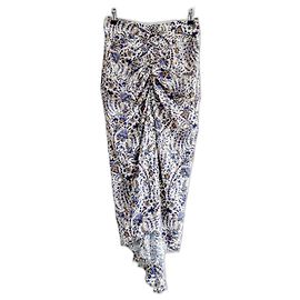 Veronica Beard Pixie Rock Paisley Seide Blau Senf