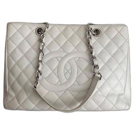 Sac Shopping Chanel en cuir caviar blanc Blanc