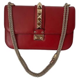 Sac à main Valentino Garavani Glam Look en cuir rouge Rouge