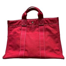 Bolso Hermès Toto rojo de algodón Roja