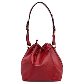 Louis Vuitton-Red Louis Vuitton Epi Petit Noe Bucket Bag-Rouge