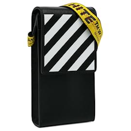 Off White-Black Off White Binder Diagonal Phone Holder Crossbody Bag-Black
