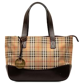 Burberry-Brown Burberry Haymarket Check Handbag-Brown
