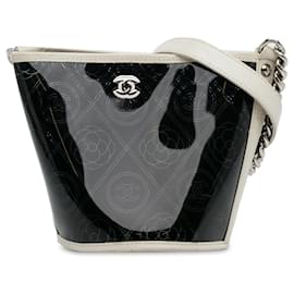 Chanel-Black Chanel PVC Camellia Bucket-Black
