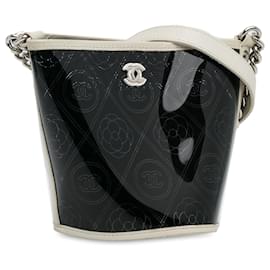 Chanel-Black Chanel PVC Camellia Bucket-Black