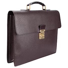 Louis Vuitton-Louis Vuitton Purple Taiga Leather Serviette Business Bag-Purple