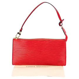 Louis Vuitton-Accesorio Pochette de cuero Epi rojo de Louis Vuitton-Roja