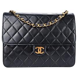 Chanel-Chanel Quilted Lambskin 24K Gold Jumbo Single Flap Bag-Beige