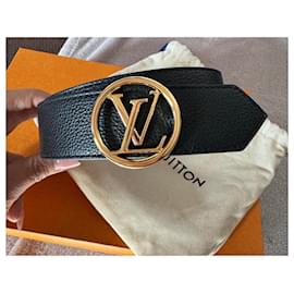 Louis Vuitton-Louis Vuitton cinturón reversible de 80 cm x 3,5 cm.-Castaño,Negro