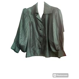Yves Saint Laurent-Green blouse by Yves Saint Laurent-Dark green