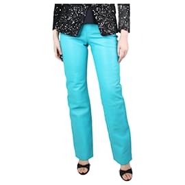 Autre Marque-Turquoise leather trousers - size UK 10-Green