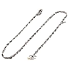 Chanel-Silver Coco Mark chain belt-Silvery