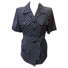 Yves Saint Laurent polka dot safari jacket White Navy blue
