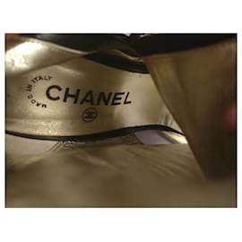 Chanel-Bottines Chanel-Noir,Beige