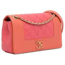 Chanel-Chanel – Kleine Mademoiselle Vintage-Überschlagtasche in Rosa-Andere
