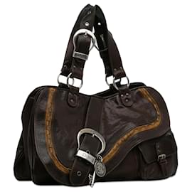 Dior-Dior Brown Saddle lined Gaucho-Brown,Dark brown