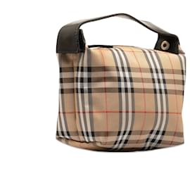 Burberry-Burberry - Mini sac à main marron à carreaux House-Marron,Beige