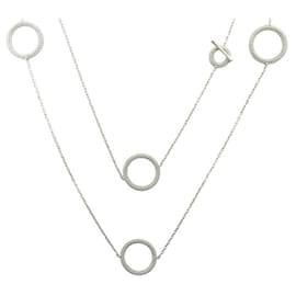 Mauboussin-NEW MAUBOUSSIN NECKLACE NECKLACE THE FIRST DAY 100 CM WHITE GOLD NECKLACE-Silvery