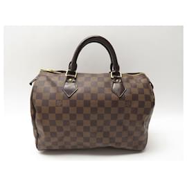 Louis Vuitton-Louis Vuitton borsa veloce 30 N41364 BORSA A MANO IN TELA DAMIER EBENE-Marrone