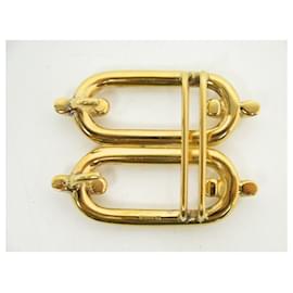 Hermès-VINTAGE HERMES lined ANCHOR CHAIN BELT BUCKLE 32CM DORE BUCKLE BELT-Golden