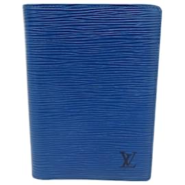 Louis Vuitton-CARTEIRA VINTAGE LOUIS VUITTON AZUL EPI COURO 10.5 x 15CARTEIRA DE COURO CM-Azul