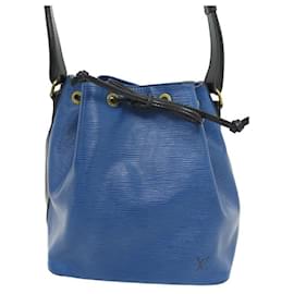 Louis Vuitton-VINTAGE NEW LOUIS VUITTON NOE PM HANDBAG EPI LEATHER BLUE PURSE HAND BAG-Blue