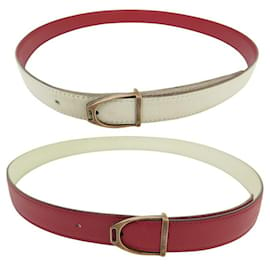 Hermès-VINTAGE HERMES BELT WITH STIRRUP BUCKLE 24mm 72 IN COURCHEVEL REVERSIBLE LEATHER-Other