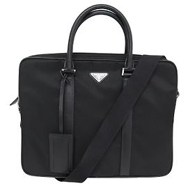 NEUF SACOCHE PRADA 2VE368 PORTE-DOCUMENTS RE-NYLON BANDOULIERE BRIEFCASE Noir