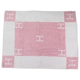 Hermès-HERMES AVALON BATH TOWEL PINK PINK COTTON BEACH TOWEL-Pink