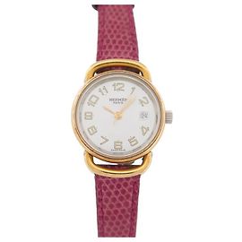 Hermès RELÓGIO HERMES PULLMAN VINTAGE 24RELÓGIO DE SENHORA DOURADO COM PLACA DE OURO MM E AÇO DE QUARTZO Dourado