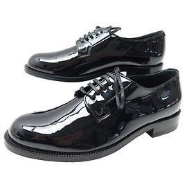 Céline NEUE CELINE DERBY-SCHUHE 39.5 SCHWARZES LACKLEDER + BOX + SCHUHBEUTEL Schwarz