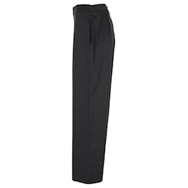 Max Mara-Max Mara Leisure Pantalon à fermeture éclair latérale en polyester noir-Noir