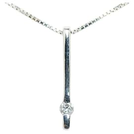 Autre Marque-Platinum Venetian Chain Diamond Necklace-Other