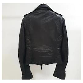 Balenciaga-Veste de moto en cuir noir Balenciaga-Noir