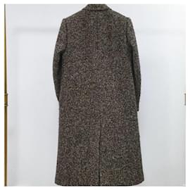 Céline-Abrigo de lana marrón Celine-Multicolor