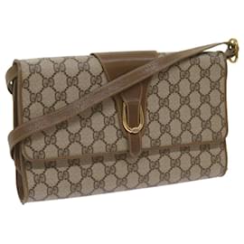 Gucci-GUCCI GG Canvas Shoulder Bag PVC Beige Auth 68191-Beige