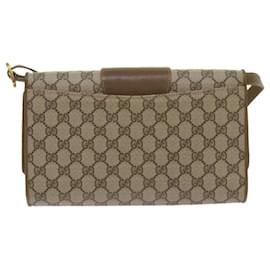Gucci-GUCCI GG Canvas Shoulder Bag PVC Beige Auth 68191-Beige
