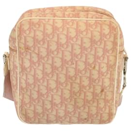 Christian Dior-Christian Dior Trotter Canvas Shoulder Bag Pink Auth bs12512-Pink