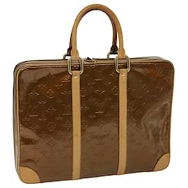 Louis Vuitton-LOUIS VUITTON Monogram Vernis Vandam Handtasche Bronze M91125 LV Auth 68372-Bronze