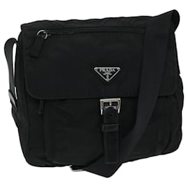 Prada-PRADA Shoulder Bag Nylon Black Auth hk1122-Black