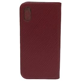 Louis Vuitton-LOUIS VUITTON Epi iPhone X / XS Folio iPhone Case Fuchsia M64468 LV Auth 67902-Fuschia