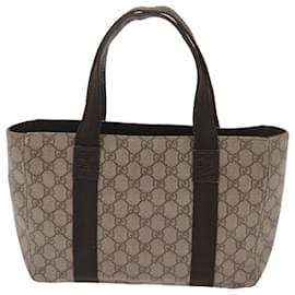 Gucci-GUCCI GG Supreme Hand Bag PVC Beige 141976 Auth ep3610-Beige