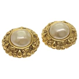Chanel-CHANEL Pearl Earring Gold Tone CC Auth yk11111-Other