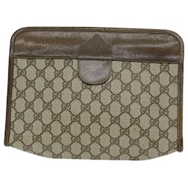 Gucci-GUCCI GG Supreme Clutch Bag PVC Beige 67 039 5465 auth 67666-Beige