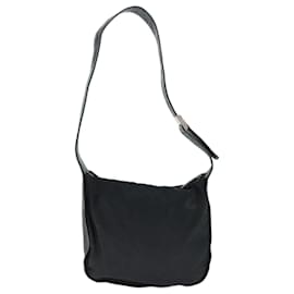 Prada-PRADA Shoulder Bag Nylon Leather Black Auth 68336-Black