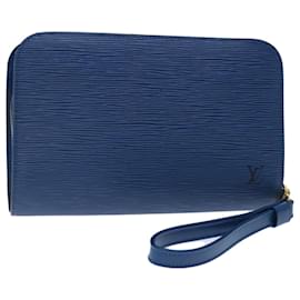 Louis Vuitton-Bolsa clutch LOUIS VUITTON Epi Orsay Azul Autenticação de LV 67862-Azul