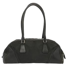 Prada-PRADA Hand Bag Nylon Black Auth 67973-Black